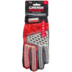 Grease Monkey Gray And Red Pro Protect Large Specialty Gloves