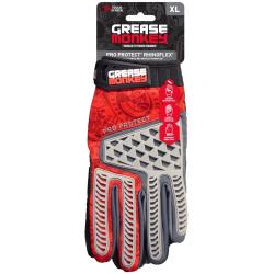 Grease Monkey Gray And Red Pro Protect X-Large Specialty Gloves