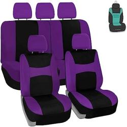 FH Group Light & Breezy Flat Cloth Seat Covers Full Set